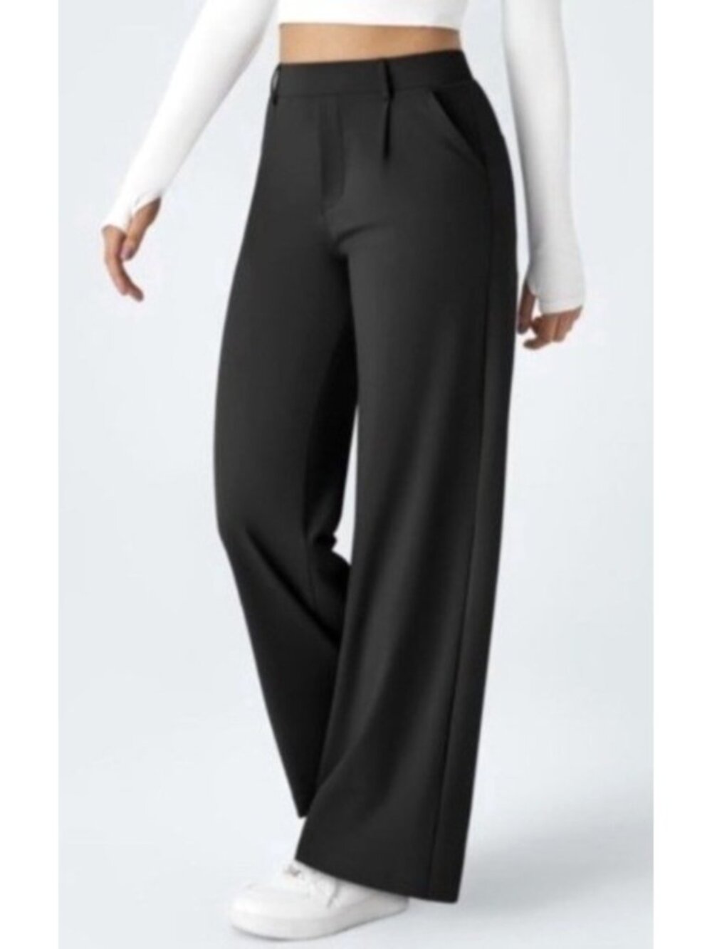 Halara Women's Sz Large Tall Black Flared High Waist Pants Athleisure Wear